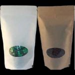 Kraft Stand up Pouch + zipper (SOLD per 200 bags) - Natural brown Self standing with window +zip (140 x 245 + 80 BG)