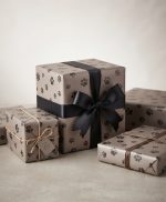 Giftwrap and Present Wrapping paper (500mm Width x 50m Long) Kraft Animal (Black on Brown) * 50m roll * Paws