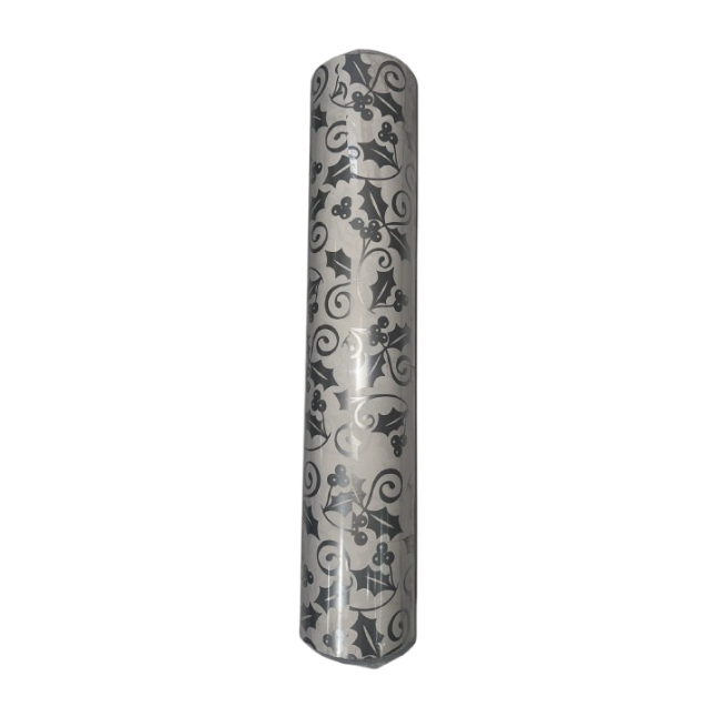Christmas white silver ivy 100m Christmas Gift wrapping (500mm Width x 100m long) Christmas (White / silver Ivy) * 100m roll * - Image 1