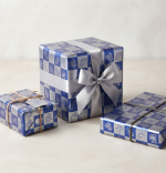 Giftwrap and Present Wrapping paper (500mm Width x 50m Length) Baby shower / party wrap (Blue and Silver) * 50m roll